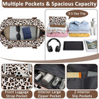 Women Travel Duffle Bags (Leopard Print / Large)