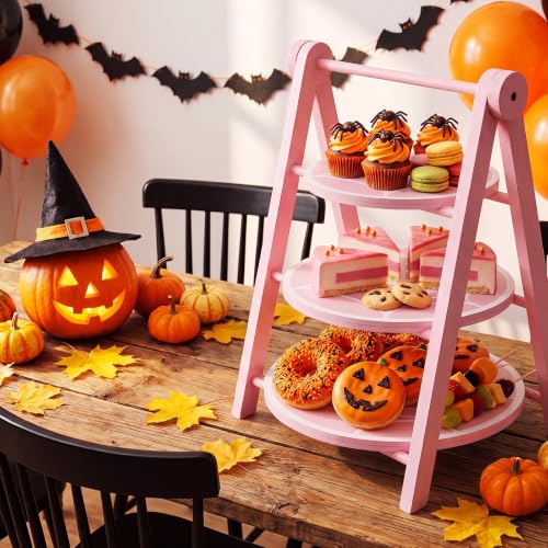 3 Tier Pink Spiderweb Serving Tray (Spider Web)