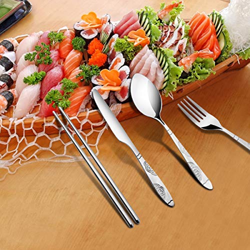 6 Pack Reusable Flatware Sets Knife (6Pack-24PCS)