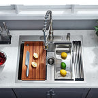 25 x 22 Inch Kitchen Sink (25" x 22" x 9" / Stainless Steel)