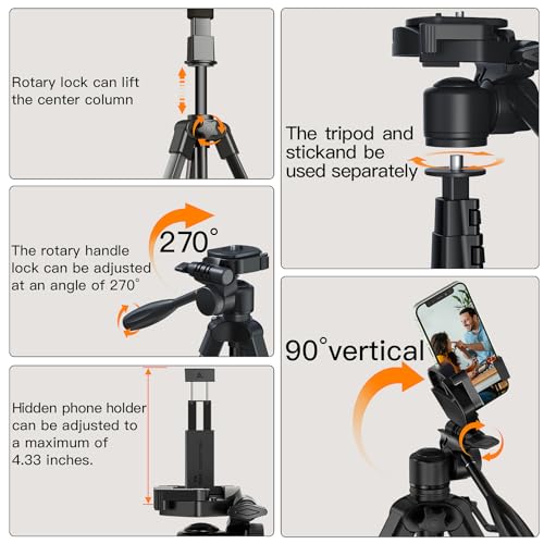 66.7" Camera Tripod Monopod with 3 (67 inch)