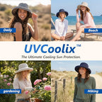 UVCoolix Women's UPF 50+ Wide Brim Cooling Sun Hat (Medium-Large / Green)