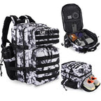 Military Tactical Backpack for Men and Women 45L Army 3 Days Assault Pack Bag Large Rucksack with Shoe Compartment (1.6 Black and White)