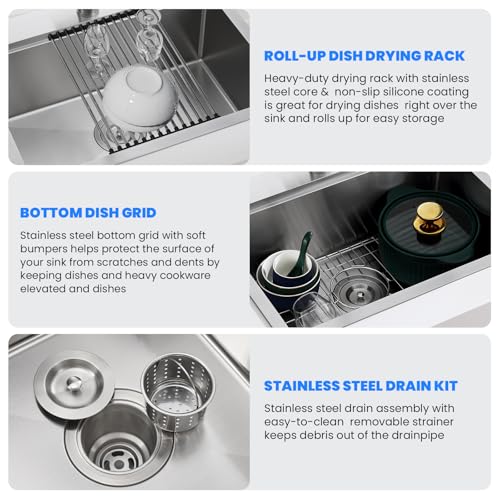 28 x 20 Inch Kitchen Sink (L 28"×W 20"×H 9")