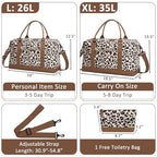 Women Travel Duffle Bags (Leopard Print / Large)