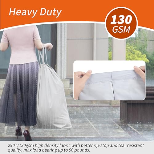 Extra Heavy Duty Laundry Bag with Handles (Silver / 28" x 36" | 1 Pack)
