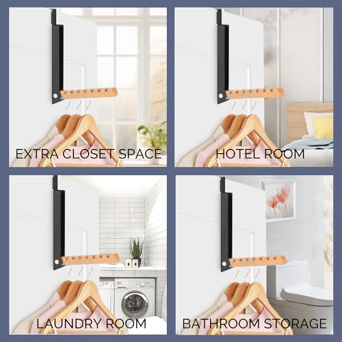 Over The Door Coat Rack (Black - 2 Pack)