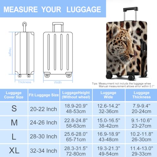 Luggage Cover Washable Suitcase Protector Anti (Leopard / M(fits 24-26Inch suitcase))