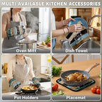 Teal Striped Kitchen Decor Set (Teal Striped)
