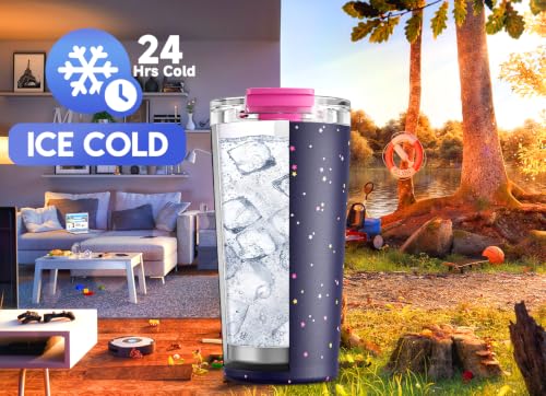 18 oz Insulated Travel Coffee Mug (Plum Stardust / 18 Ounces)