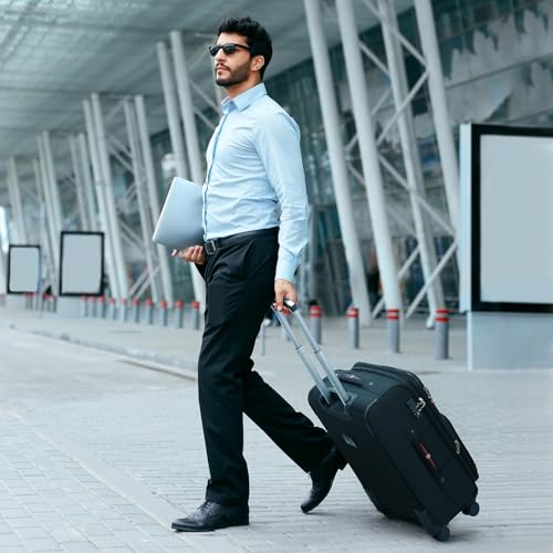 Softside Expandable Luggage with 4 Spinner Wheels (Black / 25-Inch)
