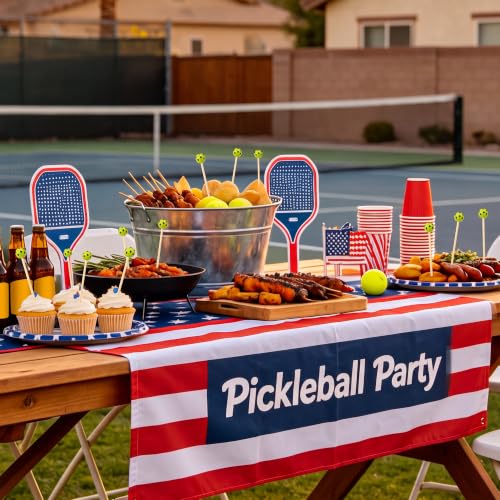 100 Pcs Pickleball Cocktail Picks Decorative Bamboo Cocktail Skewers (Pickleball)