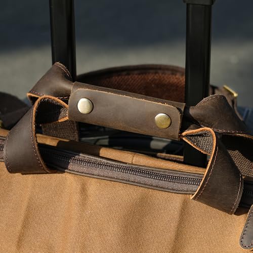 Polare Waxed Canvas Full Grain Leather Trim Garment Carry on Bag for Business Travel