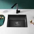 20-inch Undermount Kitchen Sink Black, T304 Stainless Steel Single Bowl Kitchen - Image 7