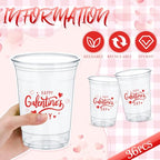 36 Pcs Happy Galentine's Day Plastic Cups 12 oz for Party (Happy Galentine's Day)