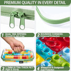 Clear Hard Shell Zipper Cases (Green / 3 Pack(L))