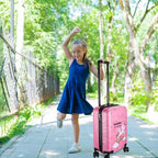 Kids Luggage and Backpack 18 Suitcase with Spinner Wheel Hard Case Travel 13 Backpack Girl Suitcase Set for Kids Travel Supplies (Unicorn Style / Pink)