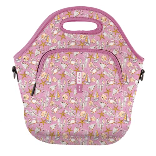 LunchTote Zippered Bag Insulated Neoprene Caddy (Tidal Treasures / X-Large 6.5 Quart Lunch Tote)