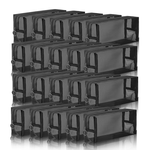20 Piece Mesh Pouch Set (Cubic-Black / 7.4 inch*4.1 inch*2.5 inch)