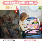 Upgraded Kids Travel Tray for Car Seat (Pink Unicorn - 2 PCS)