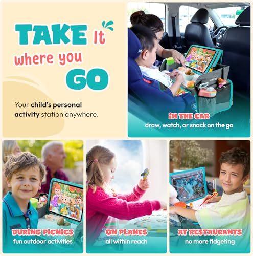 Kids Travel Tray with Dry Erase Board WITRIP (Aqua)