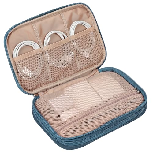 Travel Cord Organizer Case (Large / Lake-Blue)