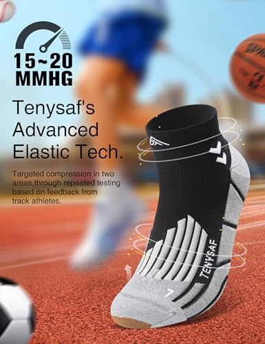 Compression Ankle Running Socks (13-16 / A-white Gray Black)