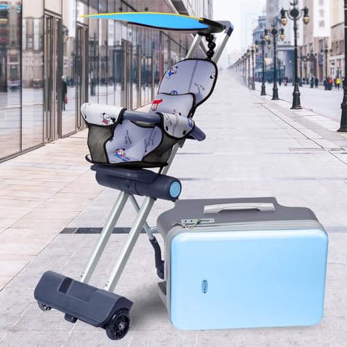Expandable Luggage with Spinner Wheels (Blue visor)