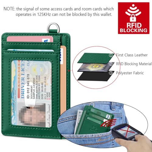 Slim Minimalist Wallet RFID Credit Card Holder for Men (small / Sap Green)