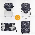 Travelkin Luggage Covers For Suitcase Tsa Approved Suitcase Cover Protector (World Marks-Grey / XL)