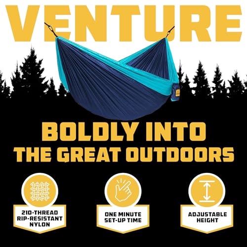 Camping Hammock (Navy & Light Blue / Single)