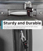 TSA Approved Luggage Locks (3 Digit T Series Black 2 Pack)