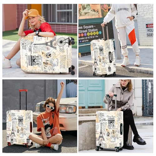 Paris Luggage Cover (#141 / S(fits 20-22inch suitcase))