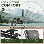 Oversized Zero Gravity Chair (Light Gray & Black / Set of 2)