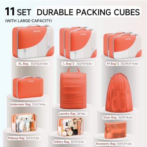 Packing Cubes for Travel (17 Orange)