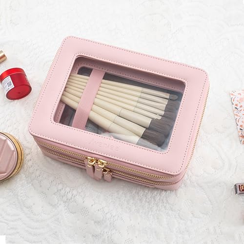 XL Clear Makeup Organizer (Pink / Dual Layer Large)
