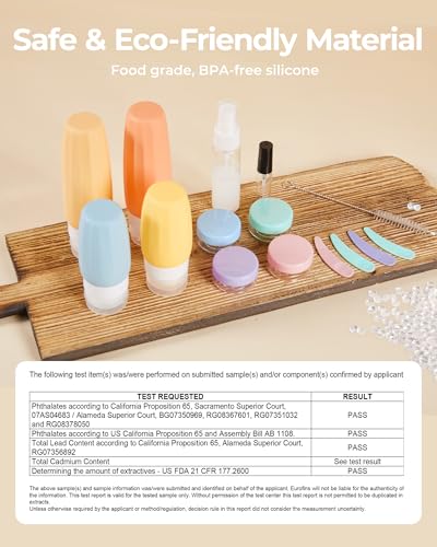 18 Pack TSA Approved Travel Bottles for Toiletries (03-Macaron)