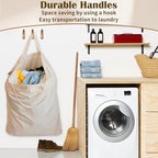 Cotton Canvas Laundry Bag with Handles & Drawstring (Natural / XL 33"W x 35"H┃1 Pack)