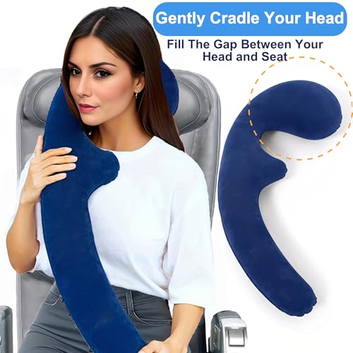 Inflatable Travel Body Pillow (Navy)
