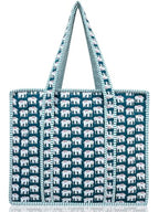 100% Cotton Quilted Tote Bag For Women (Orient Elephant)