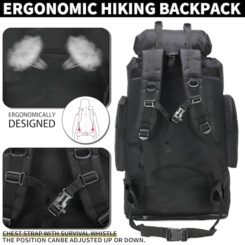 Hiking Backpack for Men 70L (100l-black)