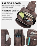 Large Sling Bag for Women (Coffee Brown Retro Style)