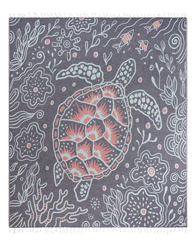 Turkish Beach Towel (X-Large / Boho Hawksbills Turtle)
