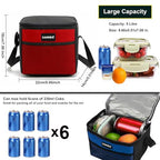 6 Can 5L Lunch Bag for Women Men Portable Lunch Box Small Cooler Bag Soft Collapsible Reusable Insulated Lunch Tote for Everyday Work Travel (Blue)