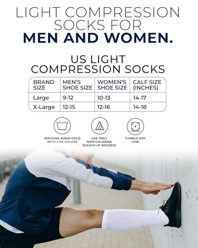 Compression Socks for Men (X-Large / Black/White/Gray - 3 Pairs)