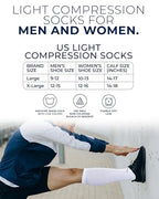 Compression Socks for Men (Large / Black/White/Gray - 3 Pairs)