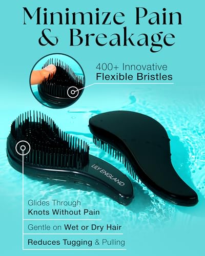 Hair Brush & Beard Detangler Brush (Matte Black)