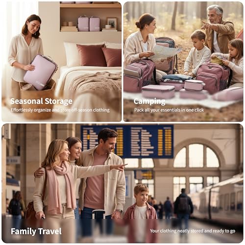 Compression Packing Cubes for Travel (Mauve Pink / 3PCS)