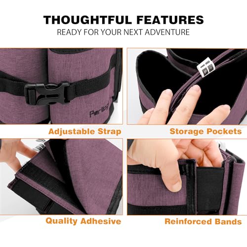 Luggage Travel Cup Holder Hands Free Drink Caddy for Suitcase Handle (Lavender)