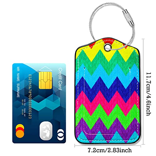 Luggage Tags for Suitcases (Chevron Colorful)